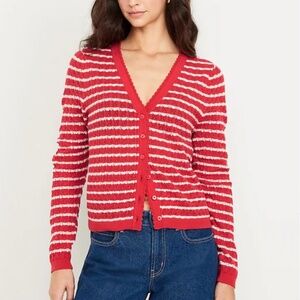 Old Navy SoSoft Lite V-Neck Pointelle Cardigan Sweater